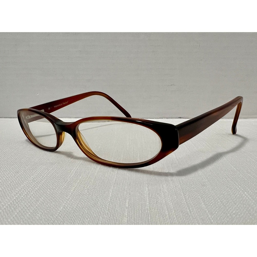 Veronica Taylor Hepburn Tortoise Oval Eyeglass Frames 52-17-145 with Case - Picture 3 of 8